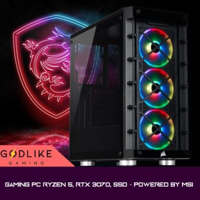 gaming pc ryzen 5 rtx 3070 ssd powered by msi