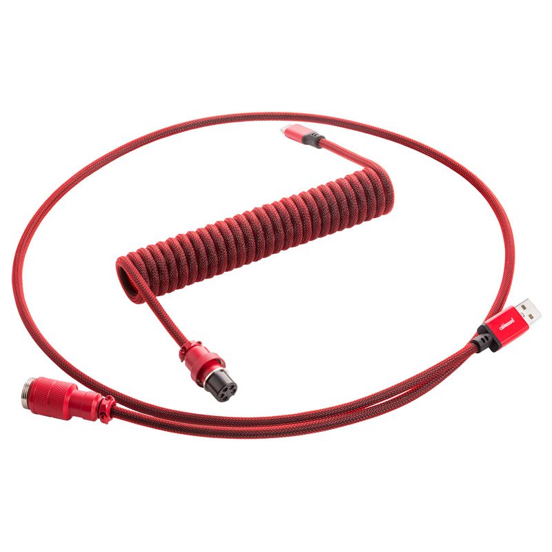 cablemod pro coiled keyboard cable usb c a usb type a republic red 150cm
